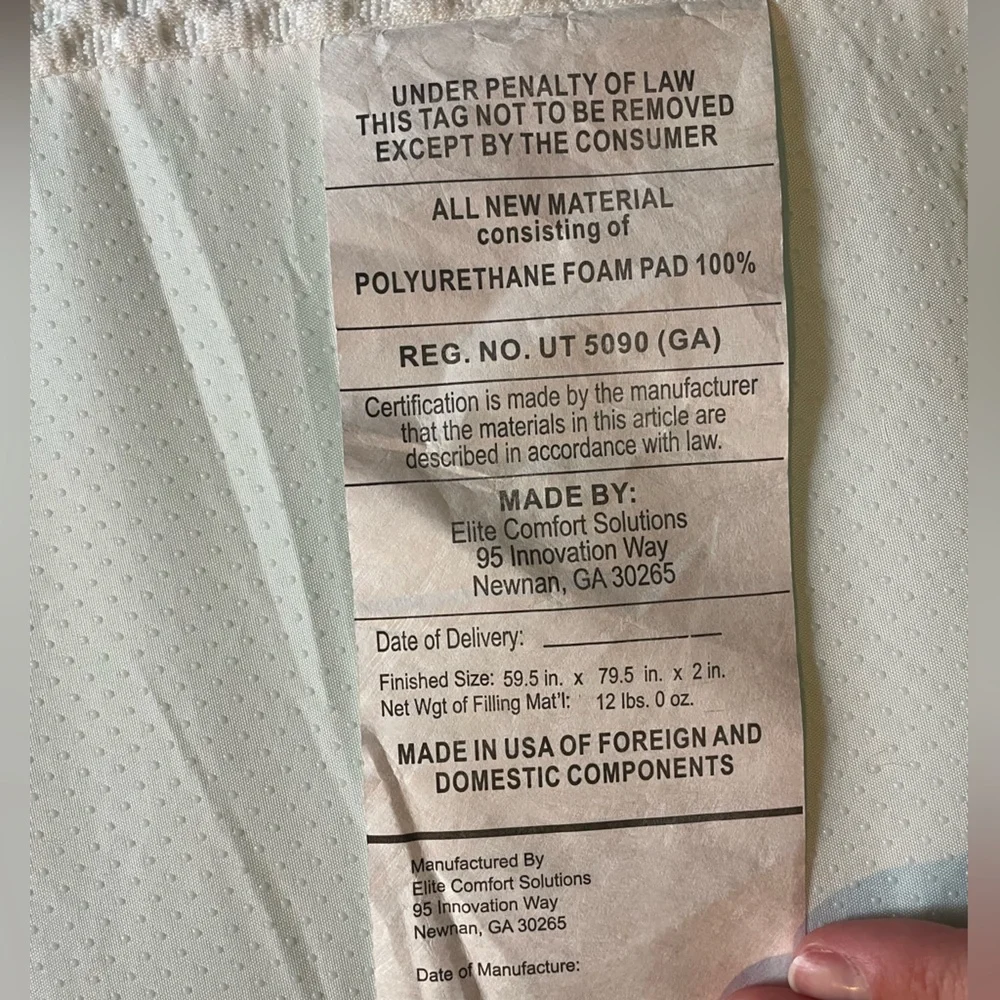 2” Memory Foam Mattress Topper